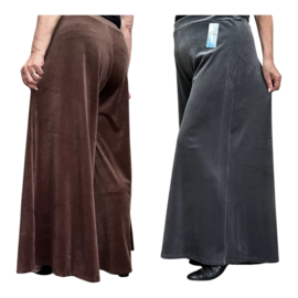 ITALIA MODA viscose mix fluwelen wijde broek apart stretch /in meerdere kleuren