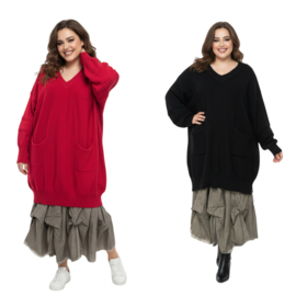 ITALIA oversized viscose gebreide tuniek/top/in meerdere kleuren