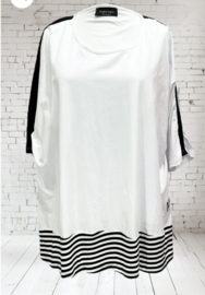 Vincenzo Allocca oversized katoen A-lijn tuniek/aparte/stretch wit/zwart