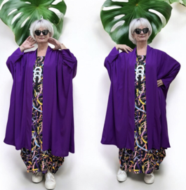 AKH oversized chique A-lijn blazer/vest met zakken apart