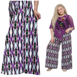 ITALY Mode jersey viscose  wijde broek apart /zeer rekbaar