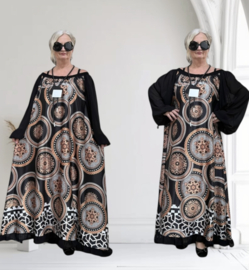 SASHA MORA oversized A-lijn jurk met een vleugje zijde zwart