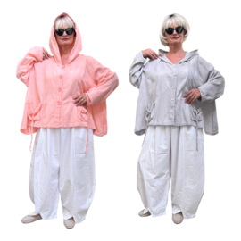 Moonshine katoen A-lijn blazer met capuchon  apart/in meerdere kleuren