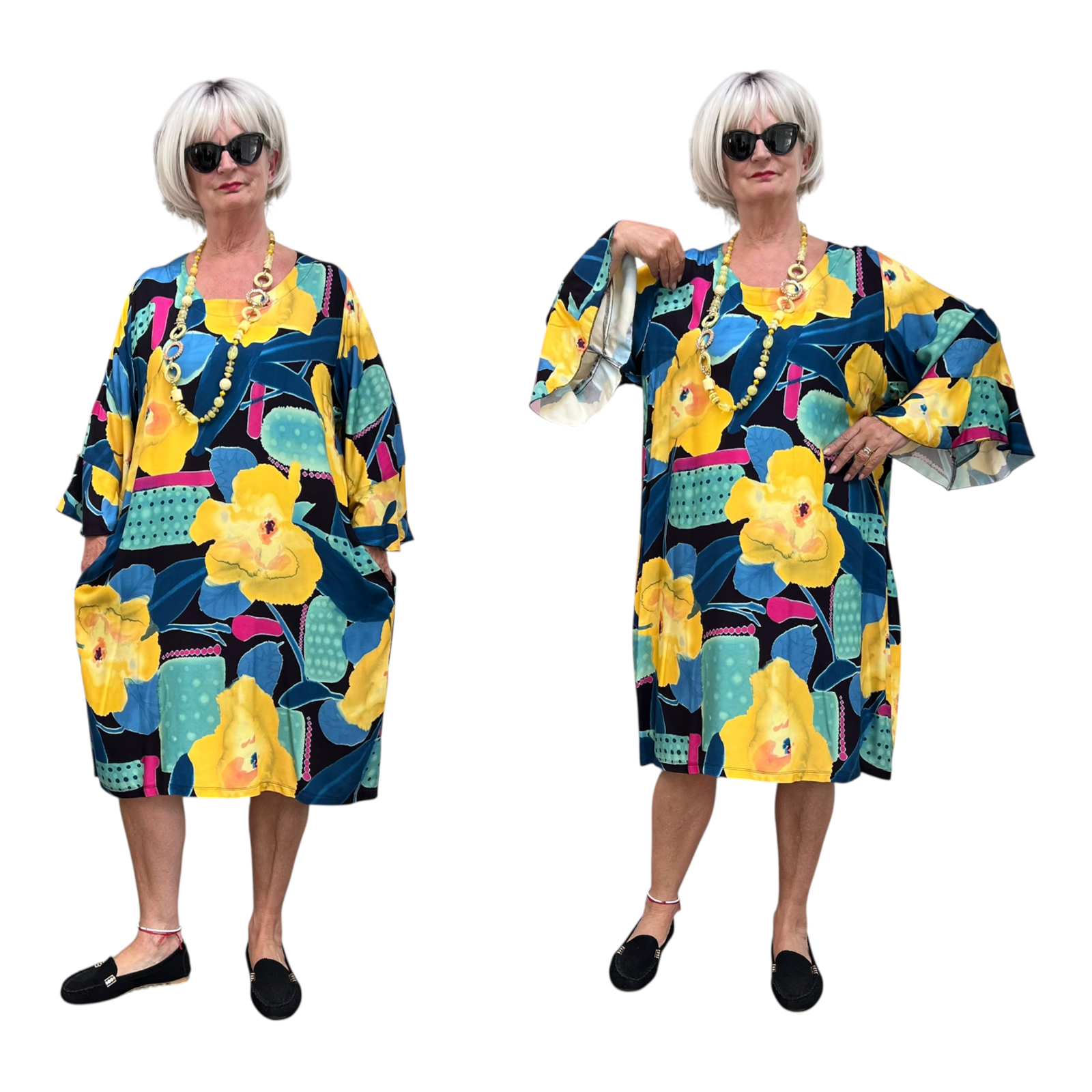 Ophilia viscose jurk met zakken