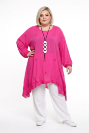 Moonshine oversized geborduurd viscose A-lijn tuniek  /in meerdere kleuren