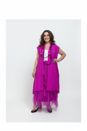 AKH oversized chique A-lijn blazer/vest met zakken apart