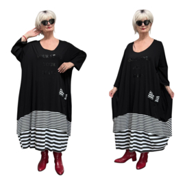 Vincenzo Allocca oversized katoen A-lijn jurk/aparte/stretch/zwart/wit