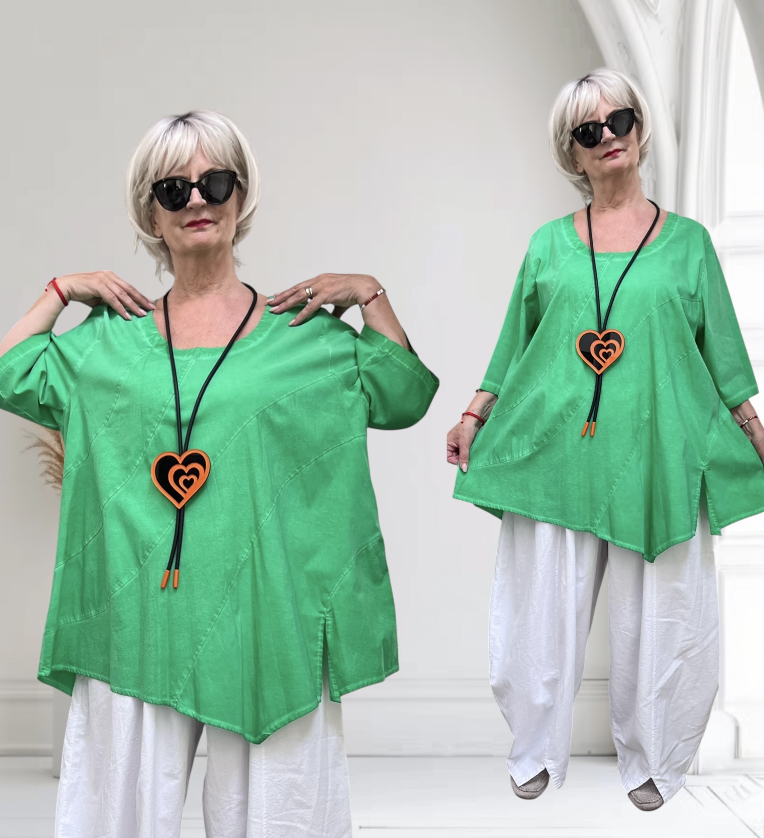 SINNE design.. A- lijn viscose tuniek stretch/in meerdere kleuren