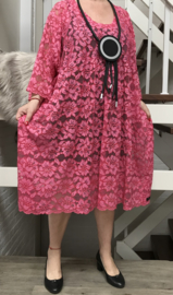 Else oversized A-lijn viscose KANTEN jurk  apart (extra groot)Lace stretch