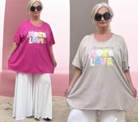 ITALY  oversized  katoen A-lijn top/tuniek stretch /in meerdere kleuren