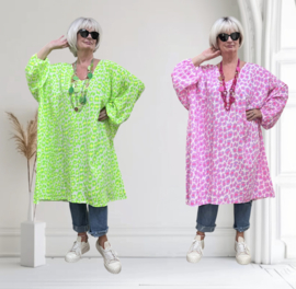 ITALIA MODA oversized katoen mousseline tuniek/jurk/in meerdere kleuren