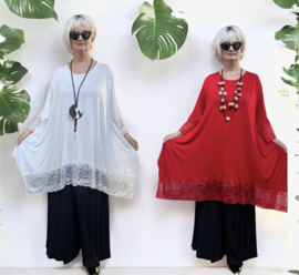Moonshine jersey viscose A-lijn tuniek met KANT  stretch/in meerdere kleuren