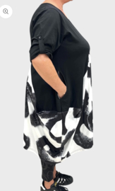 Vincenzo Allocca oversized katoen ballon jurk/tuniek/zwart/wit apart stretch