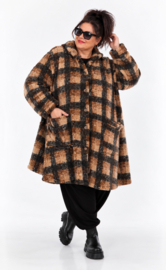 AKH oversized A-lijn  winterjas van knuffelzachte teddykwaliteit/gevoerd /stretch