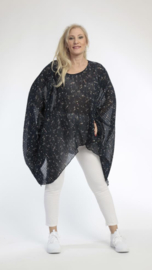 AKH oversized chique chiffon top/tuniek apart donkerblauw