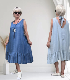 ITALIA MODA  jeans tencel A-lijn jurk apart /in meerdere kleuren