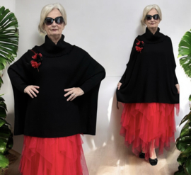 ITALIA oversized viscose mix gebreide top/tuniek met broche/in meerdere kleuren