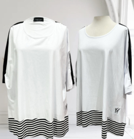 Vincenzo Allocca oversized katoen A-lijn tuniek/aparte/stretch wit/zwart