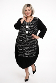 New Jersey viscose ballon jurk stretch zwart/wit