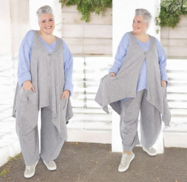 AKH A-lijn mouwloze vest stretch