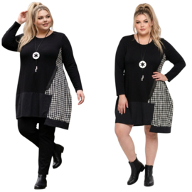 Vincenzo Allocca oversized viscose A-lijn tuniek tuniek zwart/wit