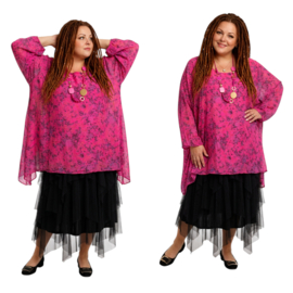 Moonshine viscose/zijde A-lijn tuniek gevoerd