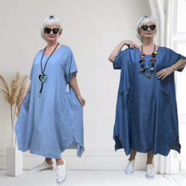 ITALIA MODA  jeans tencel A-lijn jurk apart /in meerdere kleuren