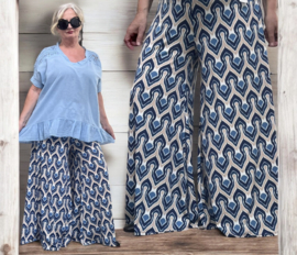 ITALY Mode jersey viscose  wijde broek apart /zeer rekbaar