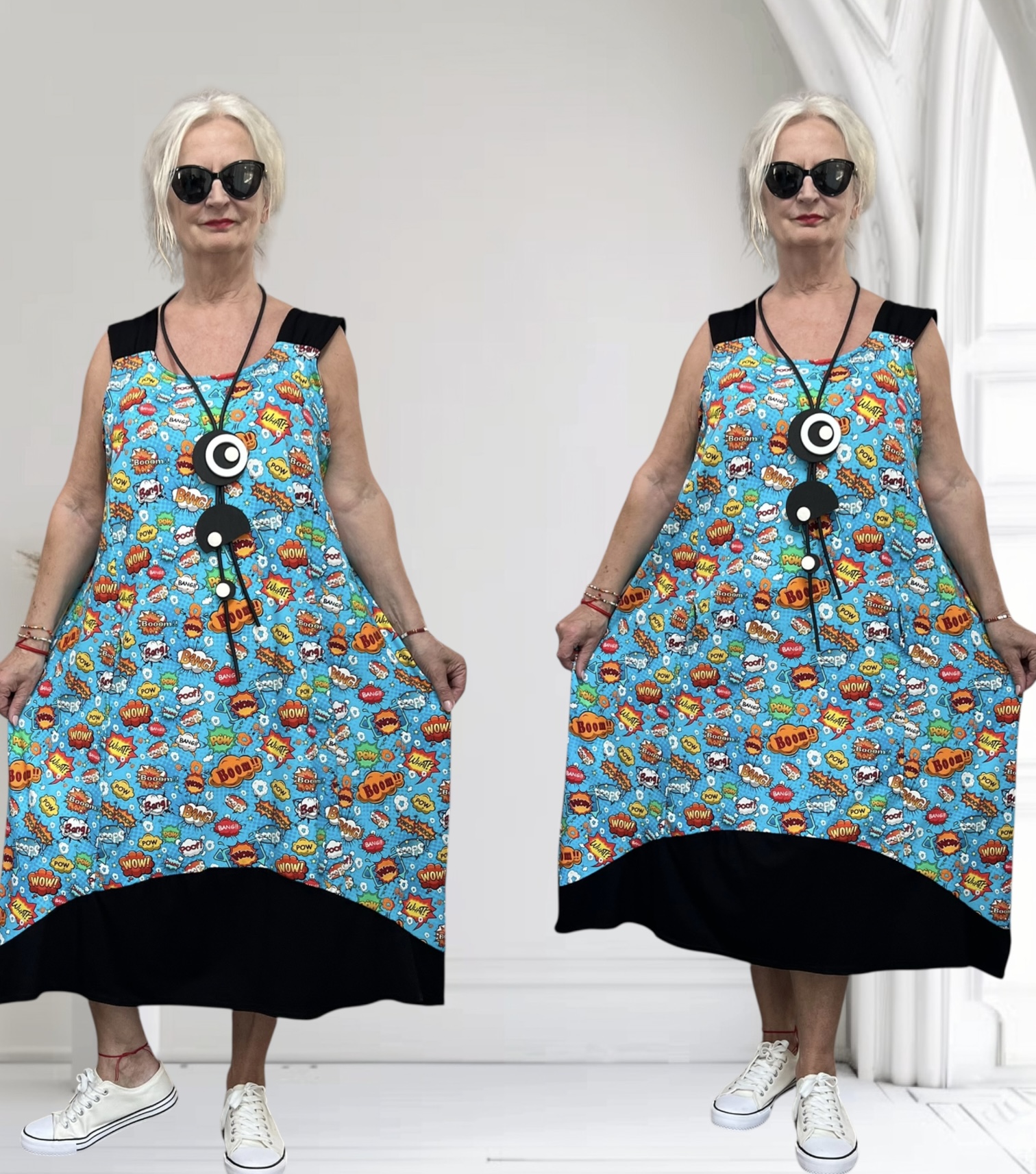 Naveed  oversized viscose jersey A-lijn jurk stretch