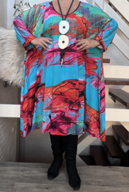 Melanie oversized katoen jersey tricot A-lijn jurk met zakken apart stretch  (extra groot)stretch