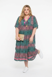 UNIDIVA viscose/zijde  A-lijn zomer jurk apart