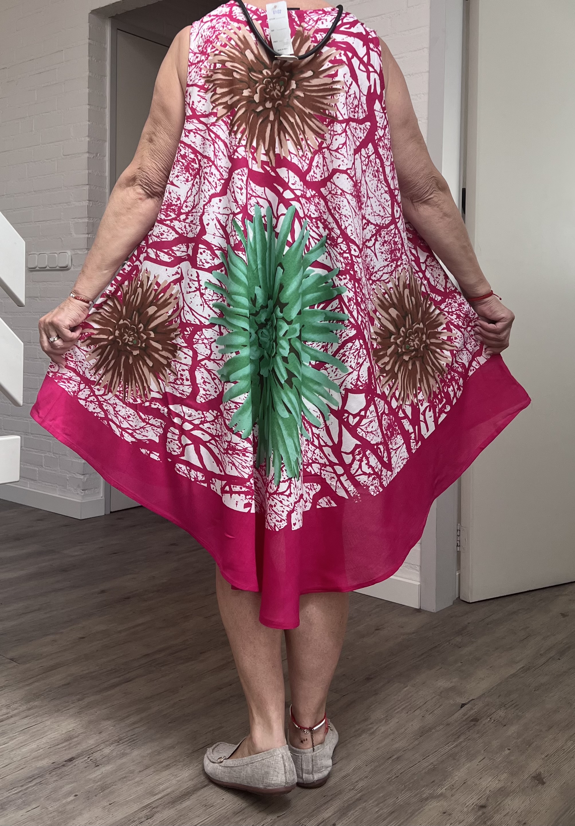 UNIDIVA viscose A-lijn zomer jurk apart/in meerdere kleuren