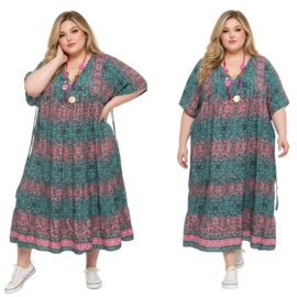 UNIDIVA viscose/zijde  A-lijn zomer jurk apart