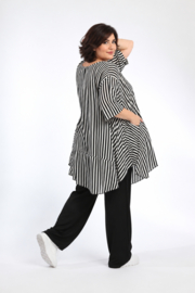 AKH viscose A-lijn tuniek stretch/zwart/wit