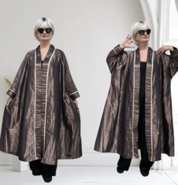 Ellen oversized A-lijn Taft blazer/jas/vest met zakken apart