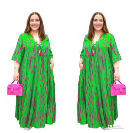 Vincenzo Allocca oversized viscose  BOHO A-lijn jurk apart