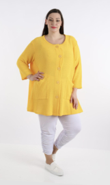 AKH gebreide oversized A-lijn katoen vest/blazer apart stretch