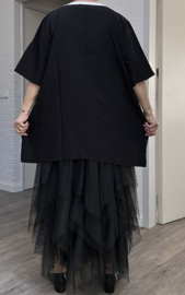 Zedd Plus viscose A-lijn tuniek/top  zwart/wit