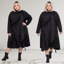 H-4 style A-lijn jurk + vest /zwart /apart