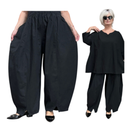 Moonshine katen/linnen look ballonbroek apart zwart