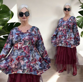 New Jersey viscose A-lijn tuniek  met met aparte decolleté stretch