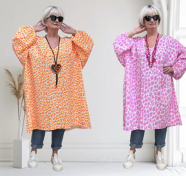 ITALIA MODA oversized katoen mousseline tuniek/jurk/in meerdere kleuren