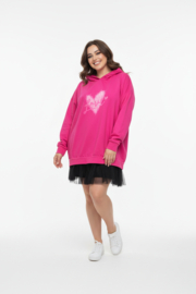 ITALIA  oversized  katoen top met capuchon apart stretch/in meerdere kleuren