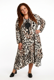 R.A.F.A.Y viscose A-lijn jurk met zakken / stretch