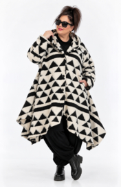 AKH oversized wollen A-lijn winterjas/mantel  gevoerd