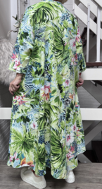 Giovani Collection katoen/linnen look A-lijn  jurk