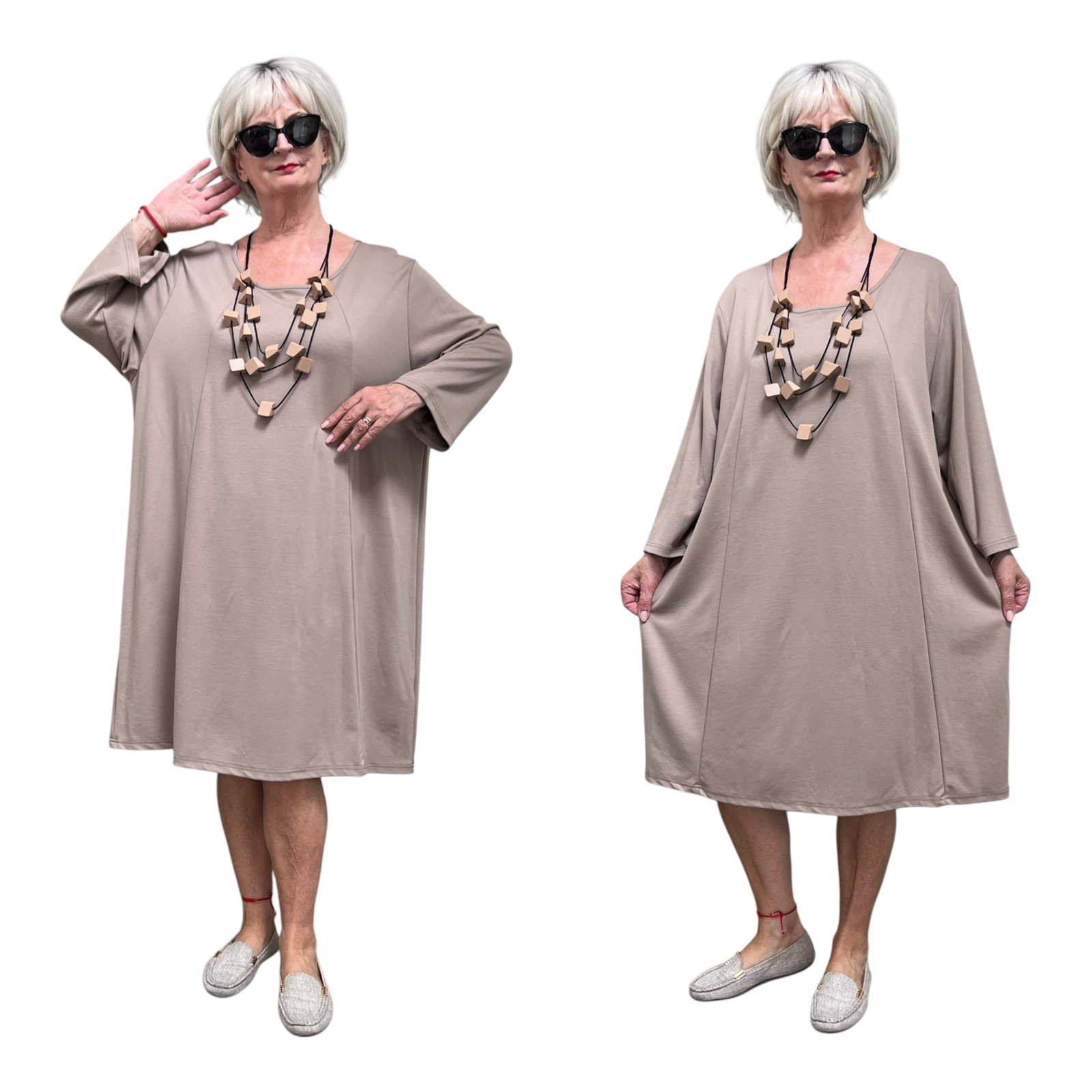 KEKOO design viscose A-lijn jurk stretch