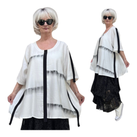 SINNE design..tencel A-lijn top/tuniek/wit/zwart