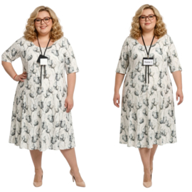 New Jersey viscose A-lijn jurk stretch