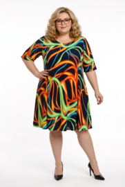 New Jersey viscose A-lijn jurk stretch